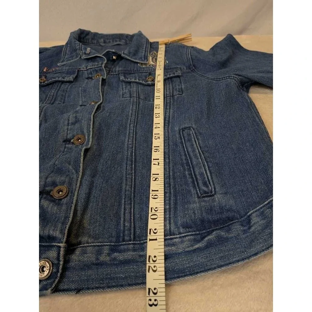 Women's Danbury Denim Jacket Size L Embroidered‎ Wings Heart Faye Jean